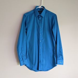 Bellissimo | blue slim dress shirt neck sz 14